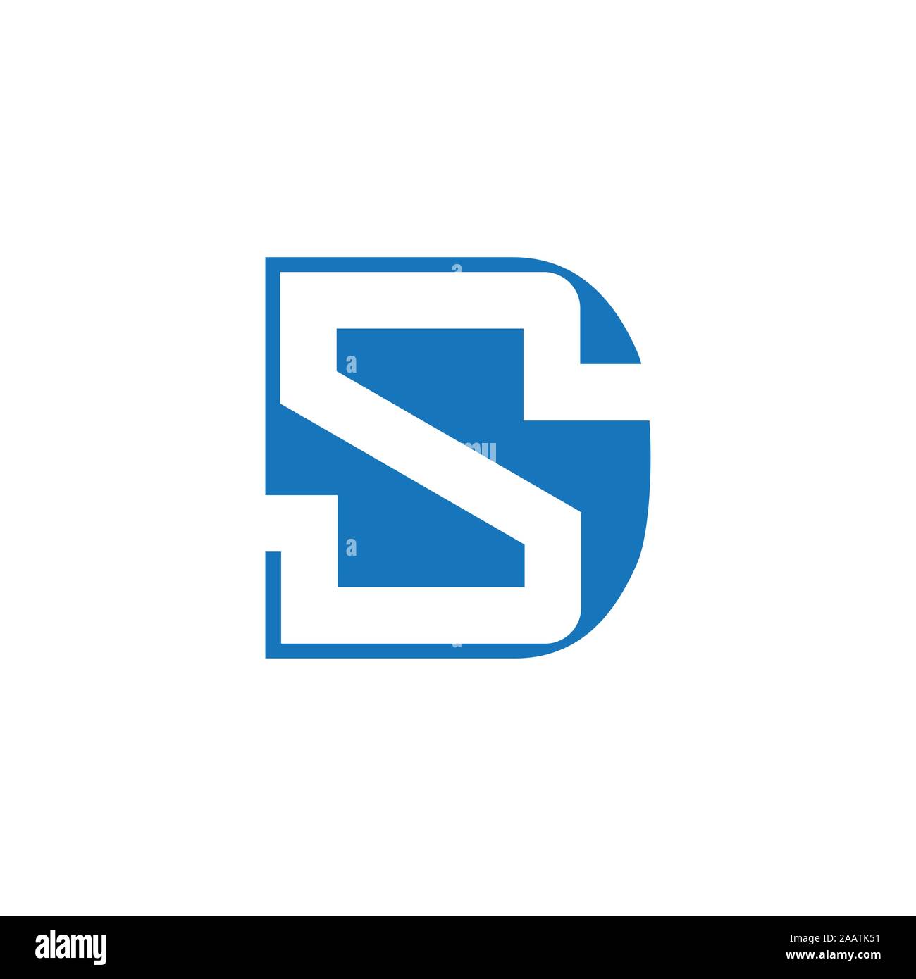 letter ds symbol simple negative space emblem logo vector Stock Vector
