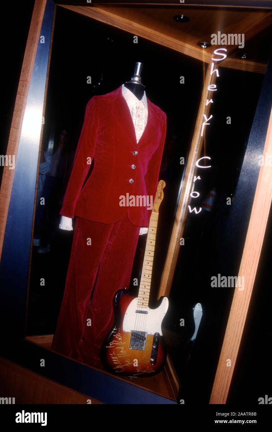 Las Vegas, Nevada, USA 11th March 1995 A general view of atmosphere of Sheryl Crow suit and guitar at the Grand Opening Celebration of the Hard Rock Hotel hosted by Peter Morgan on March 11, 1995 at The Hard Rock Hotel Las Vegas in Las Vegas, Nevada, USA. Photo by Barry King/Alamy Stock Photo Stock Photo