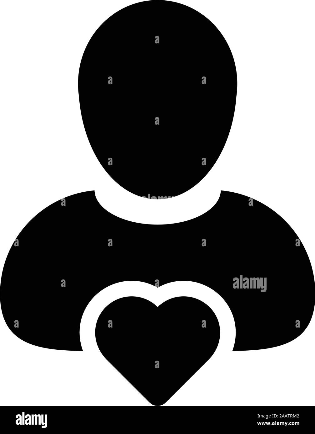 Health icon vector male user person profile avatar with heart symbol in ...