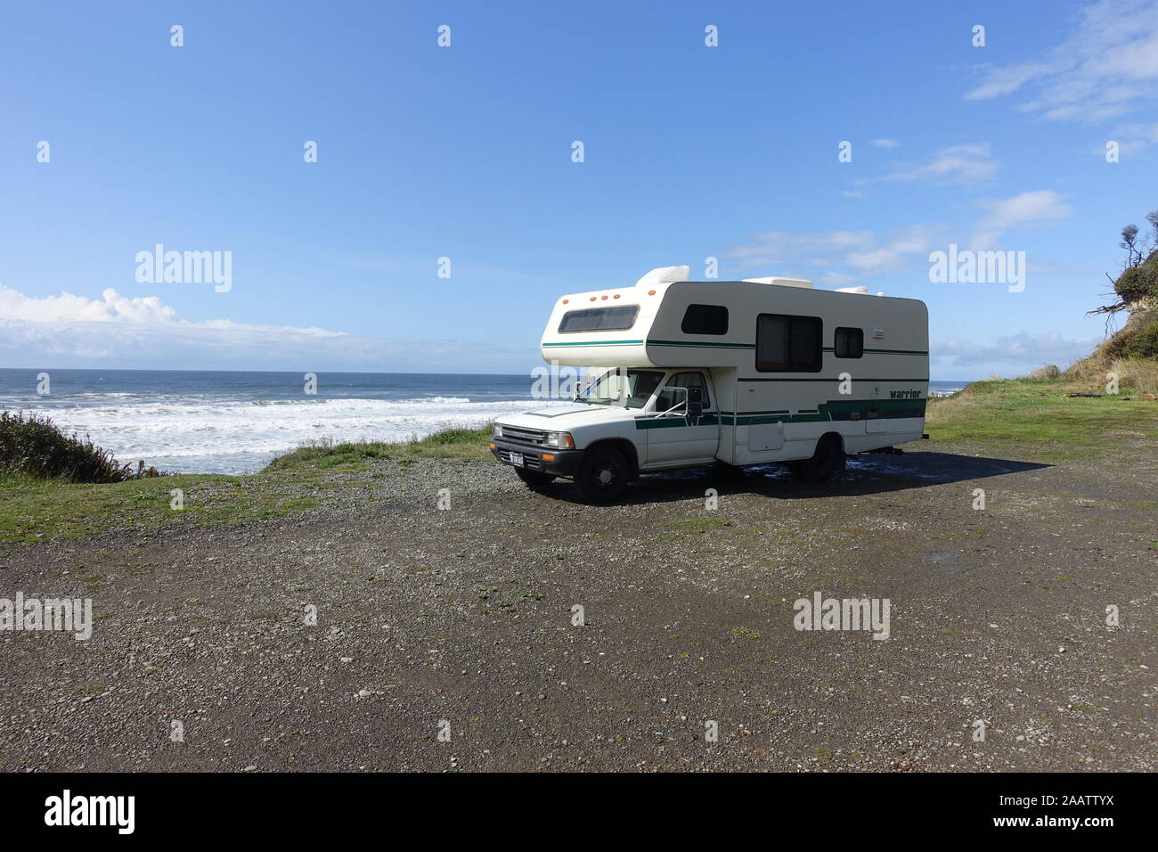 surf side camping along the Oregon coast Stock Photo