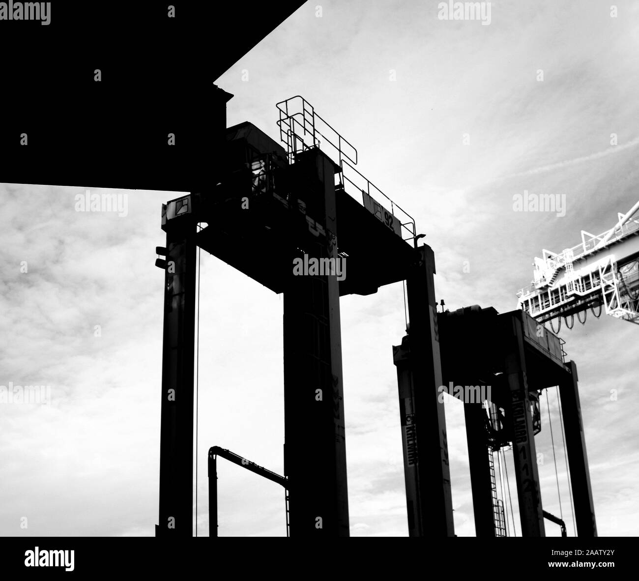 Cargo Cranes in Industrial Port Stock Photo Alamy