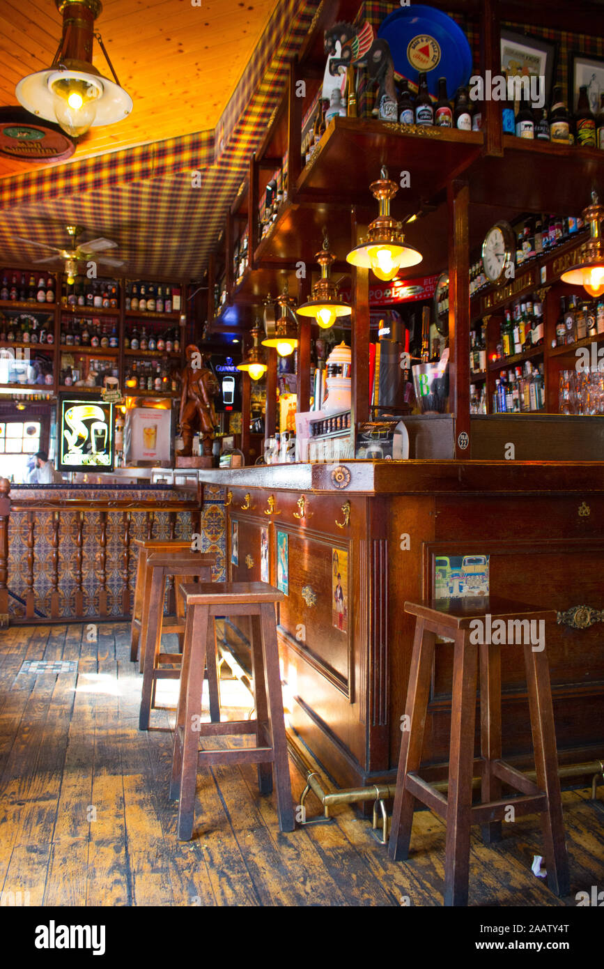 The interior of an Irish bar. Stock Photo