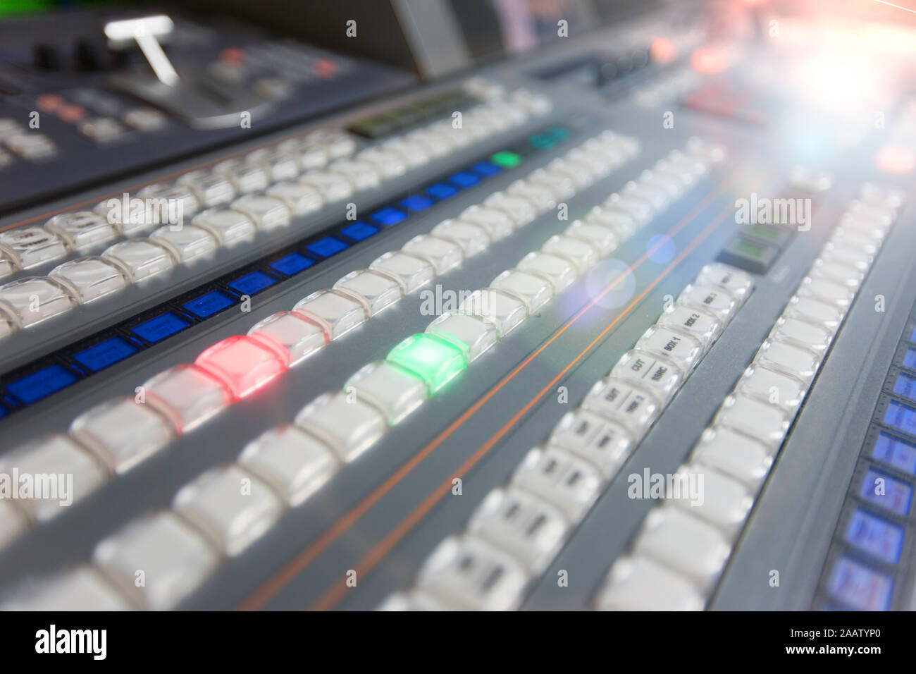 Broadcast studio video and audio switcher mixer Stock Photo Alamy