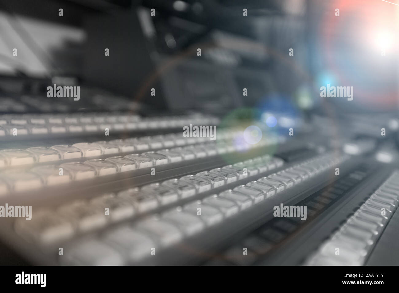 Broadcast studio video and audio switcher mixer Stock Photo