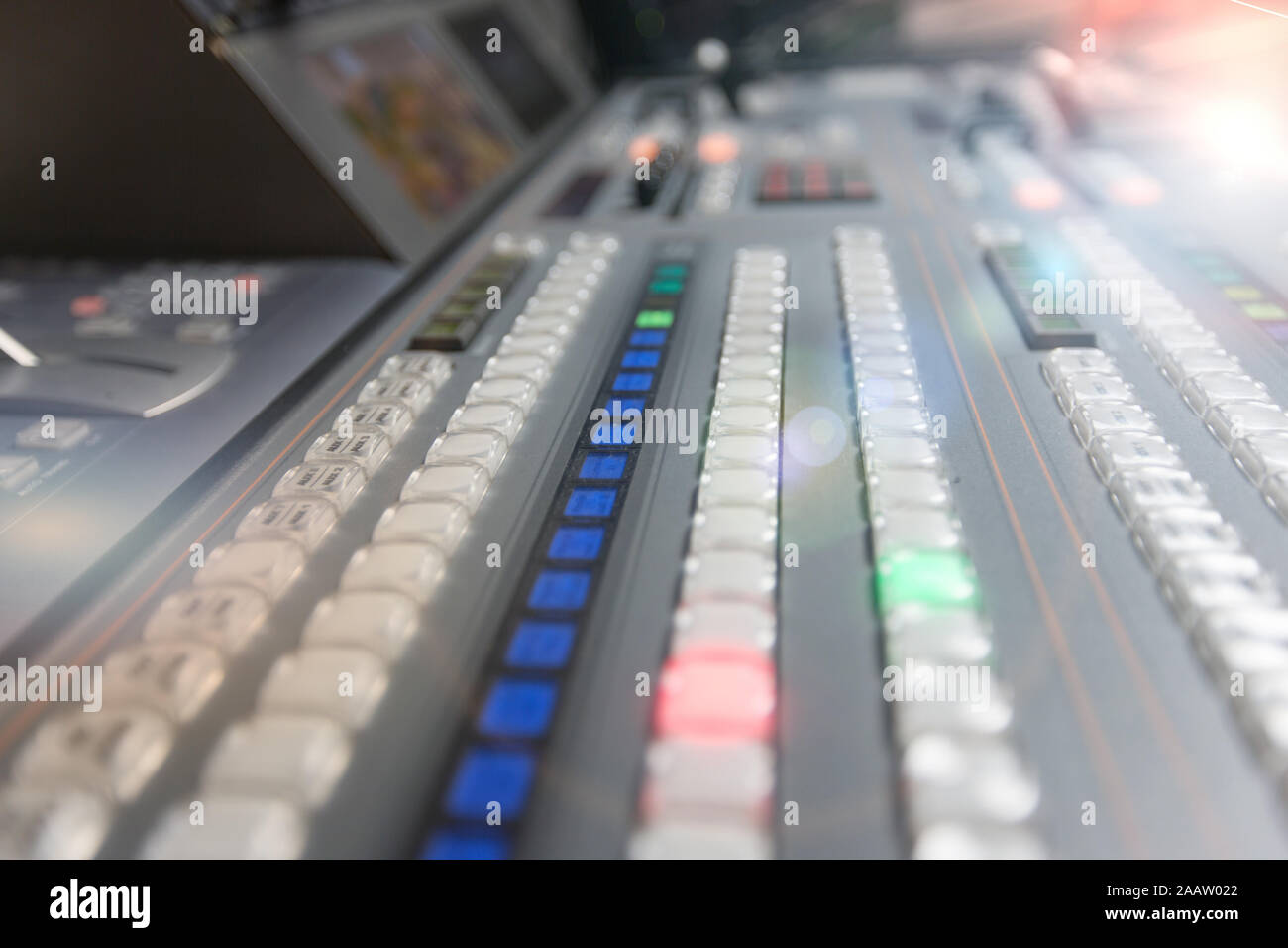 Broadcast studio video and audio switcher mixer Stock Photo Alamy