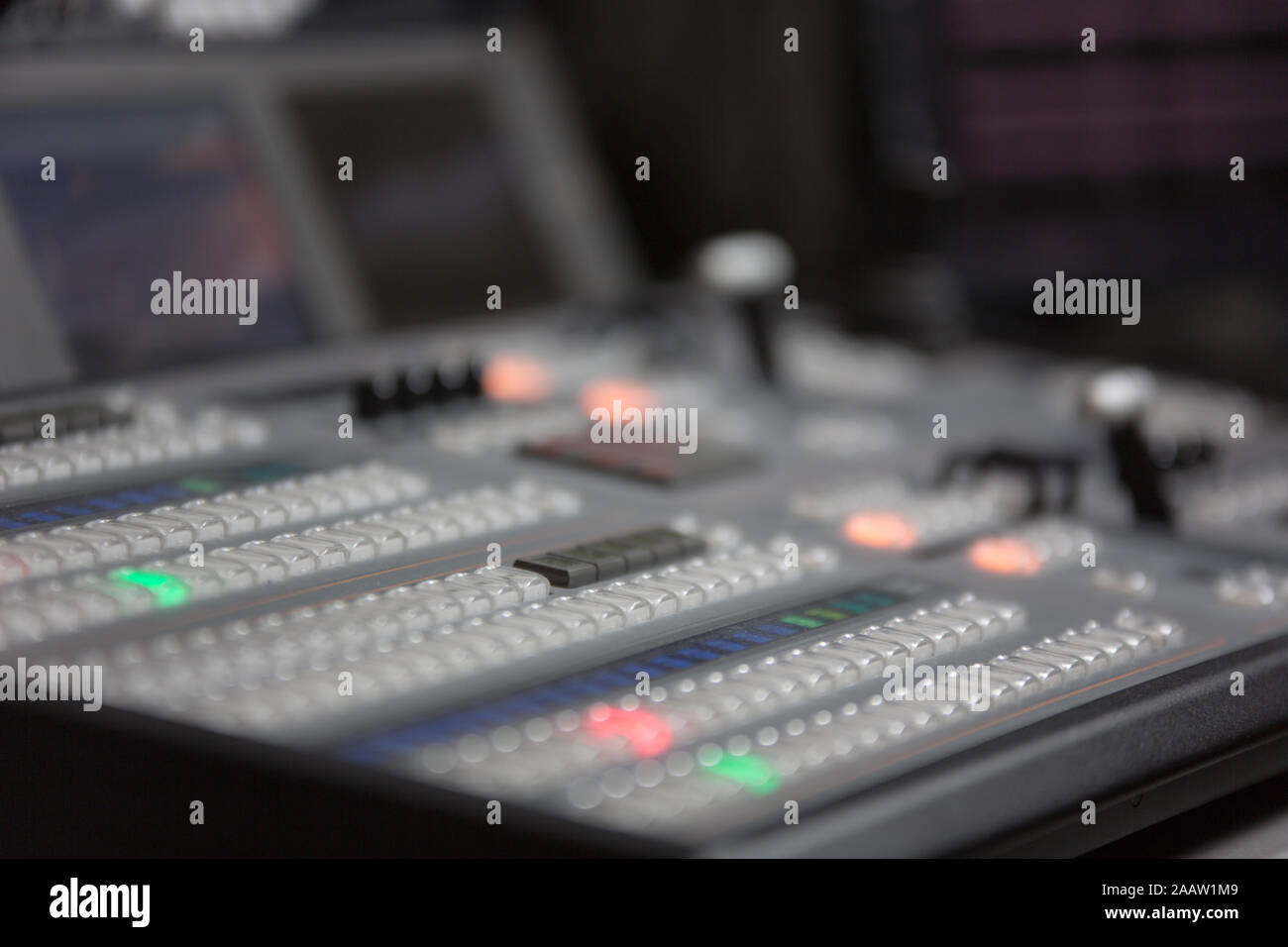 Broadcast studio video and audio switcher mixer Stock Photo Alamy