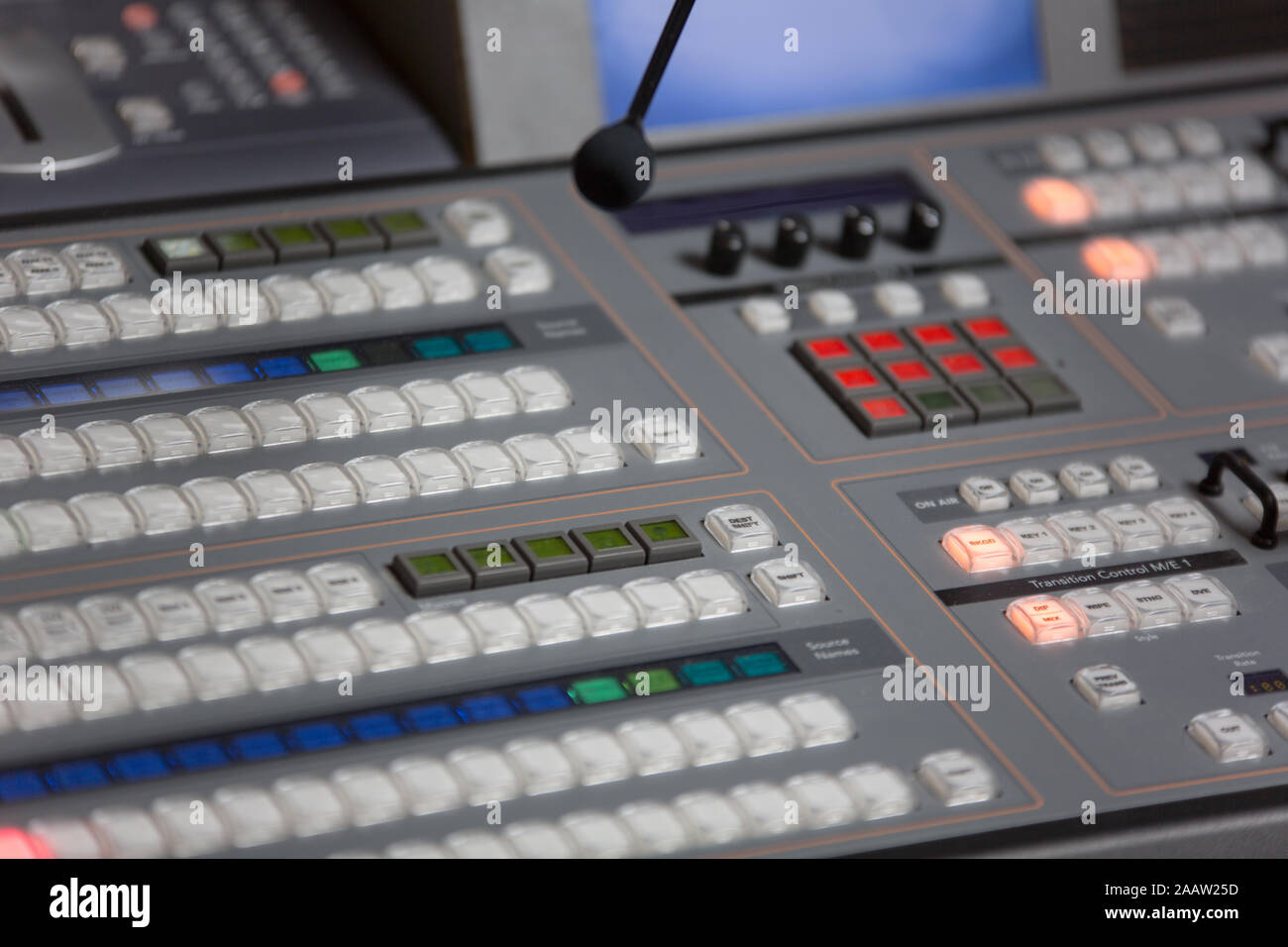 Broadcast studio video and audio switcher mixer Stock Photo Alamy