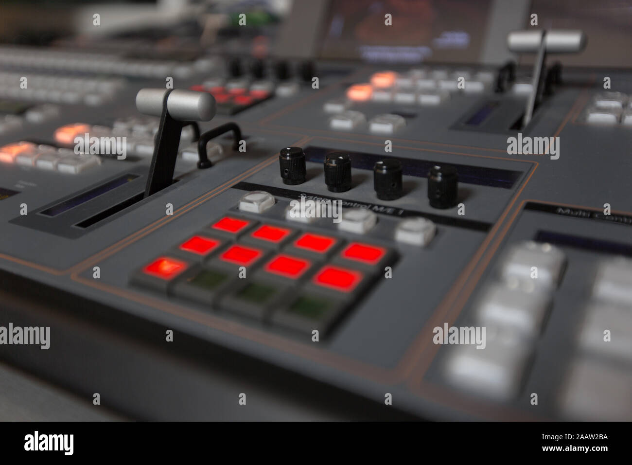 Broadcast studio video and audio switcher mixer Stock Photo Alamy