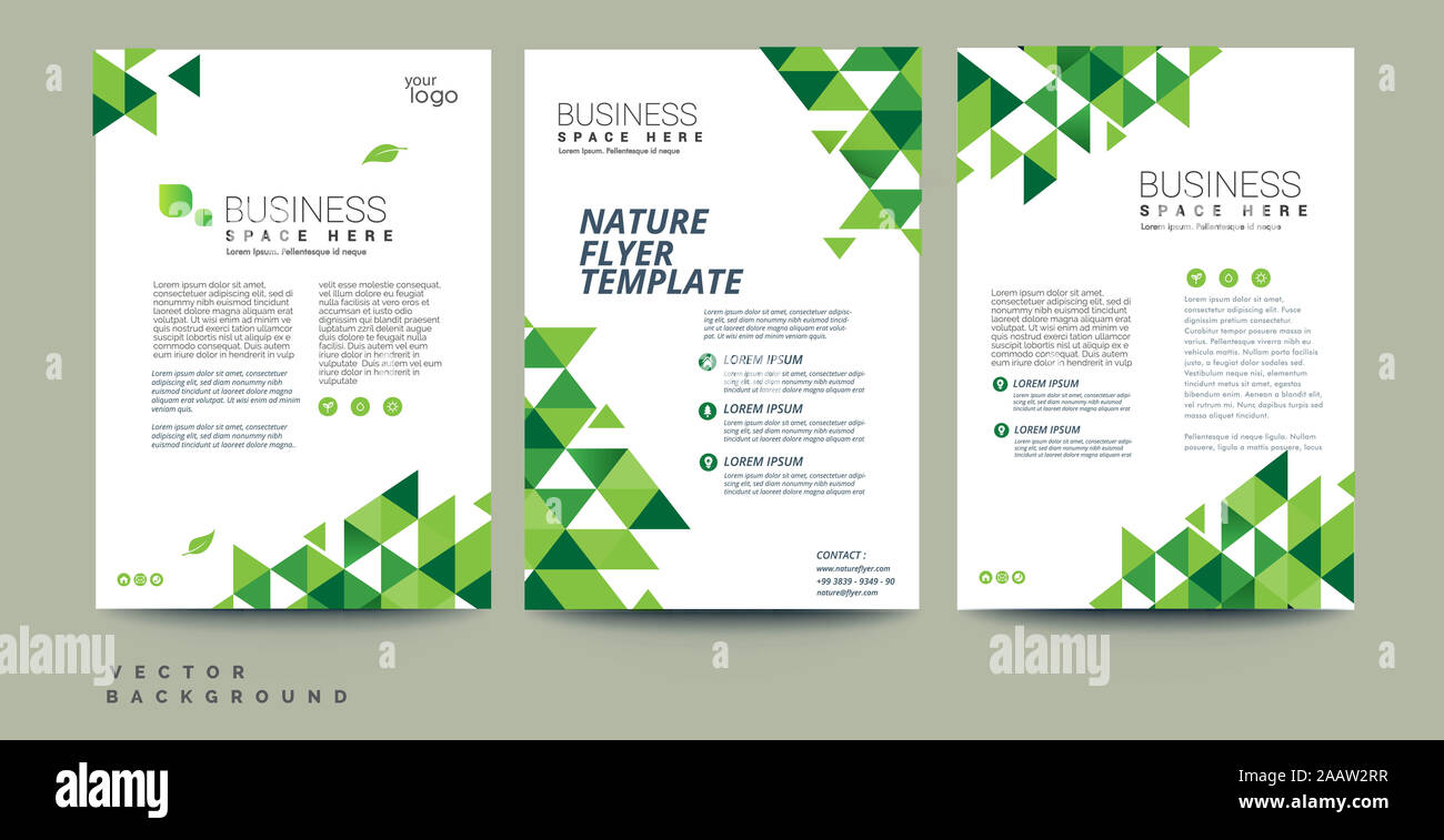 Green annual report brochure flyer design template. Leaflet cover ...