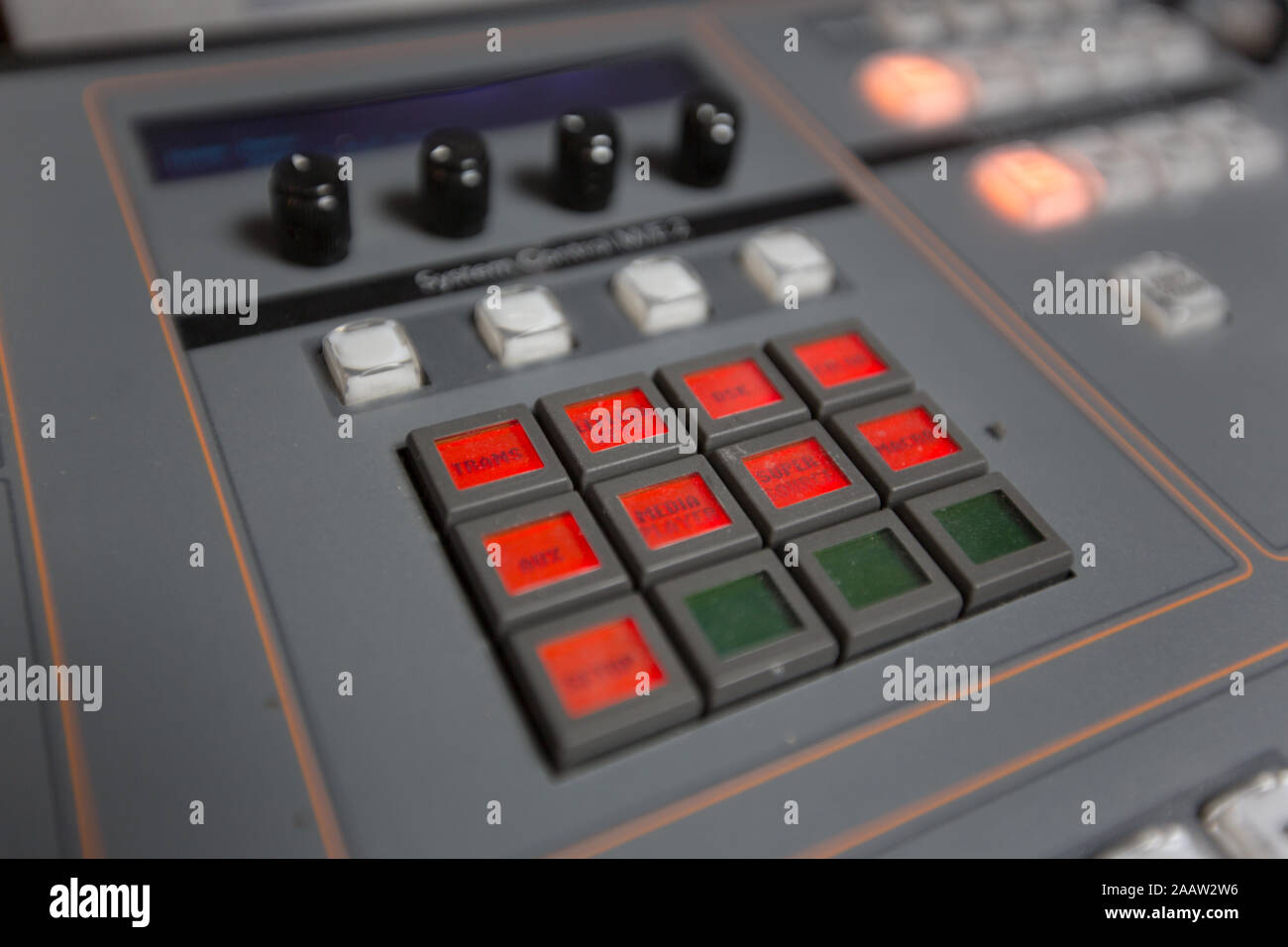 Broadcast studio video and audio switcher mixer Stock Photo Alamy