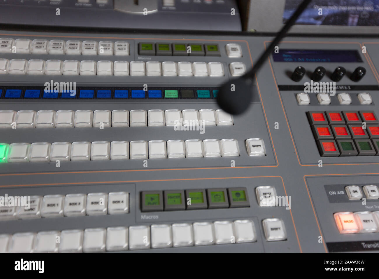 Broadcast studio video and audio switcher mixer Stock Photo Alamy