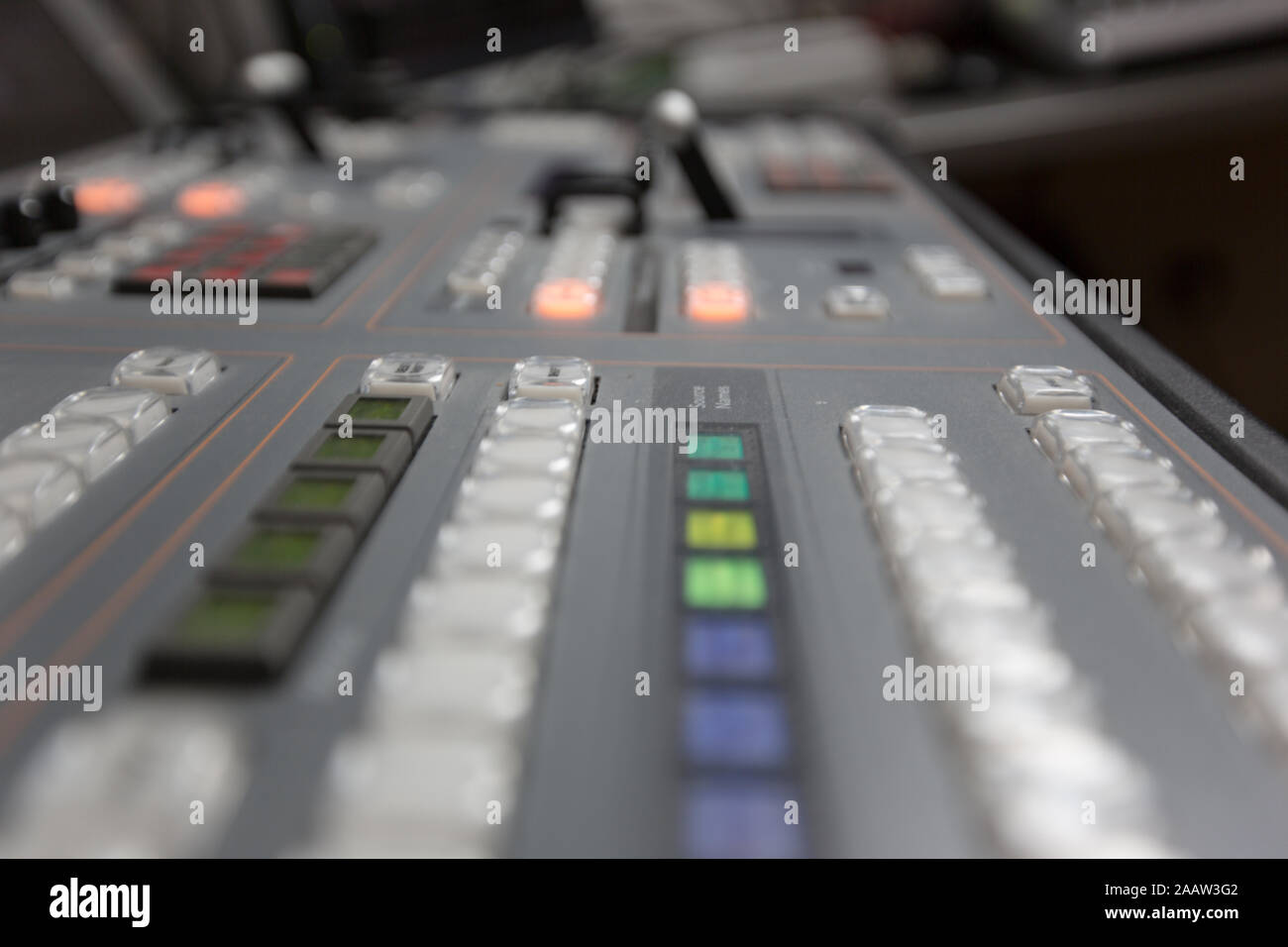 Broadcast studio video and audio switcher mixer Stock Photo Alamy