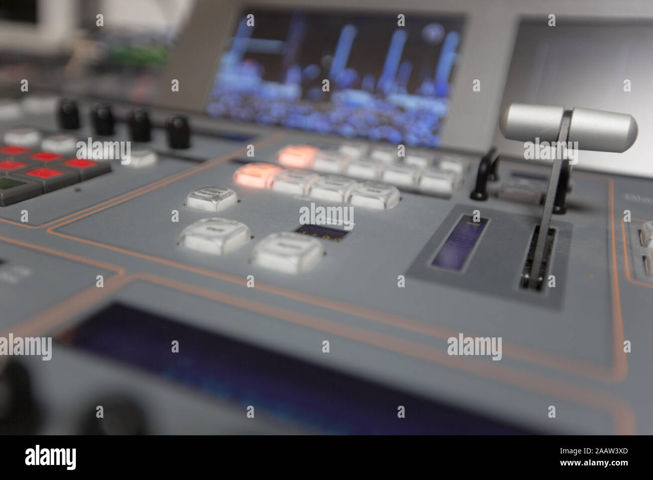 Broadcast studio video and audio switcher mixer Stock Photo Alamy