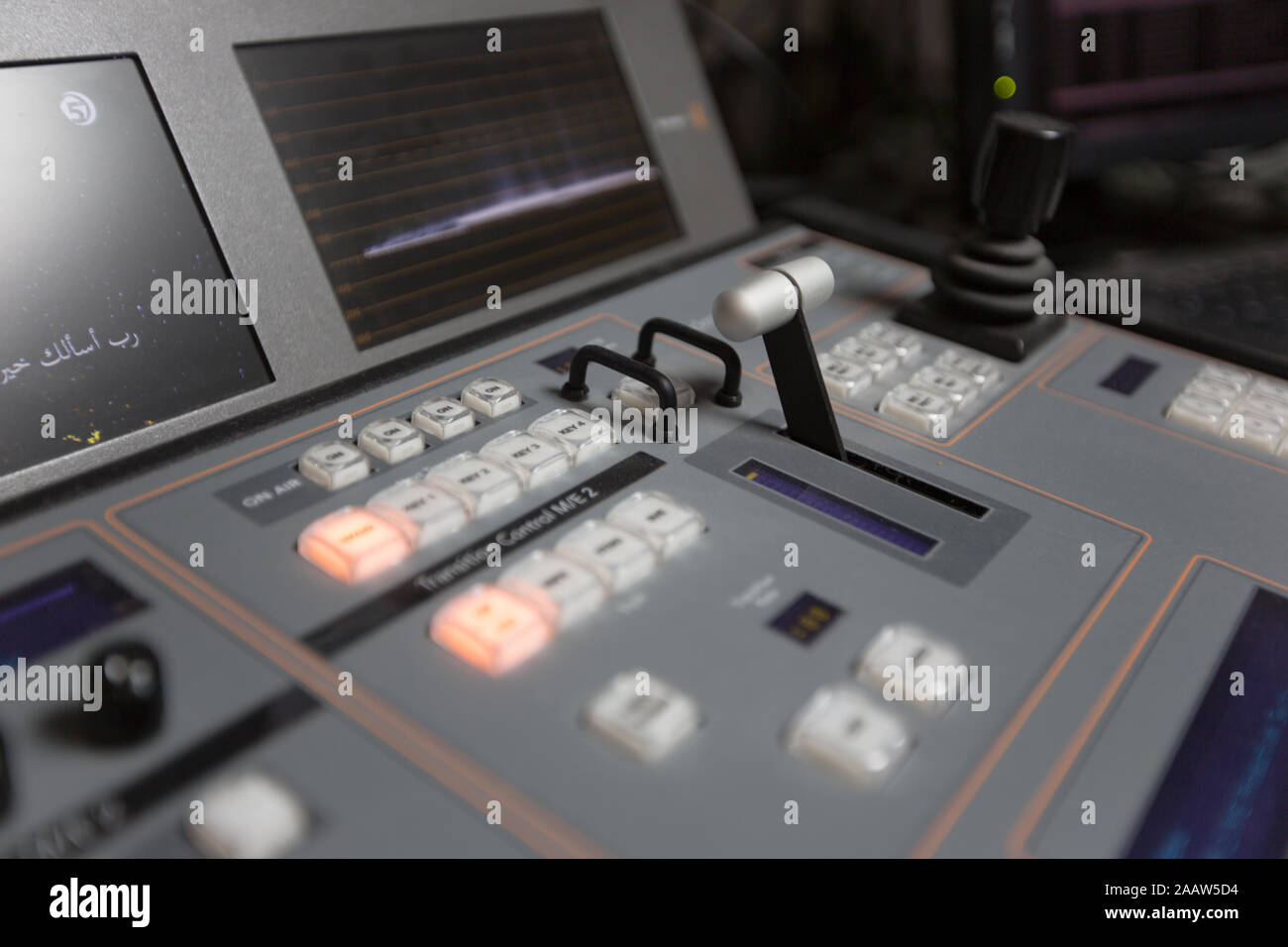 Broadcast studio video and audio switcher mixer Stock Photo Alamy