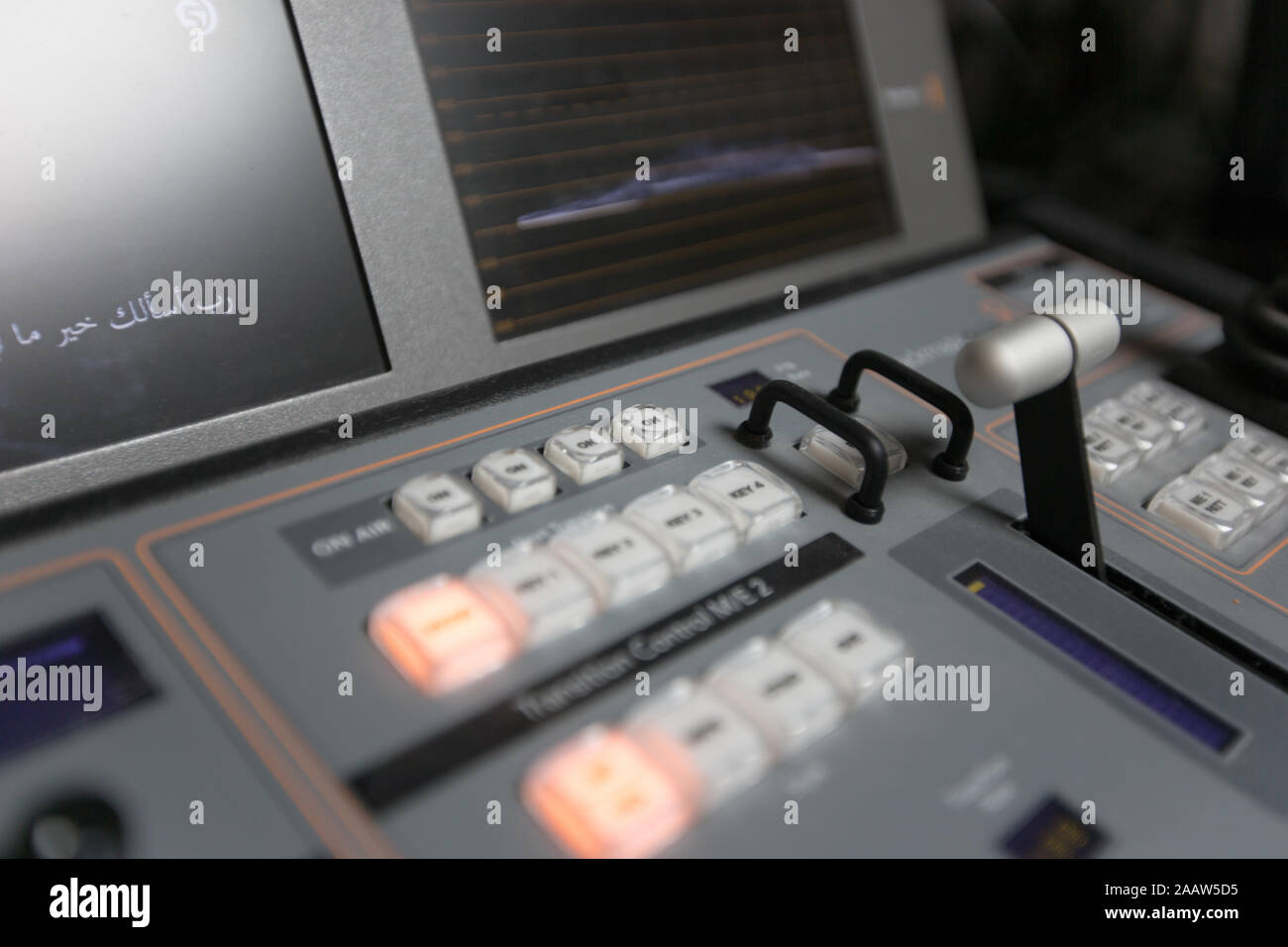 Broadcast studio video and audio switcher mixer Stock Photo Alamy