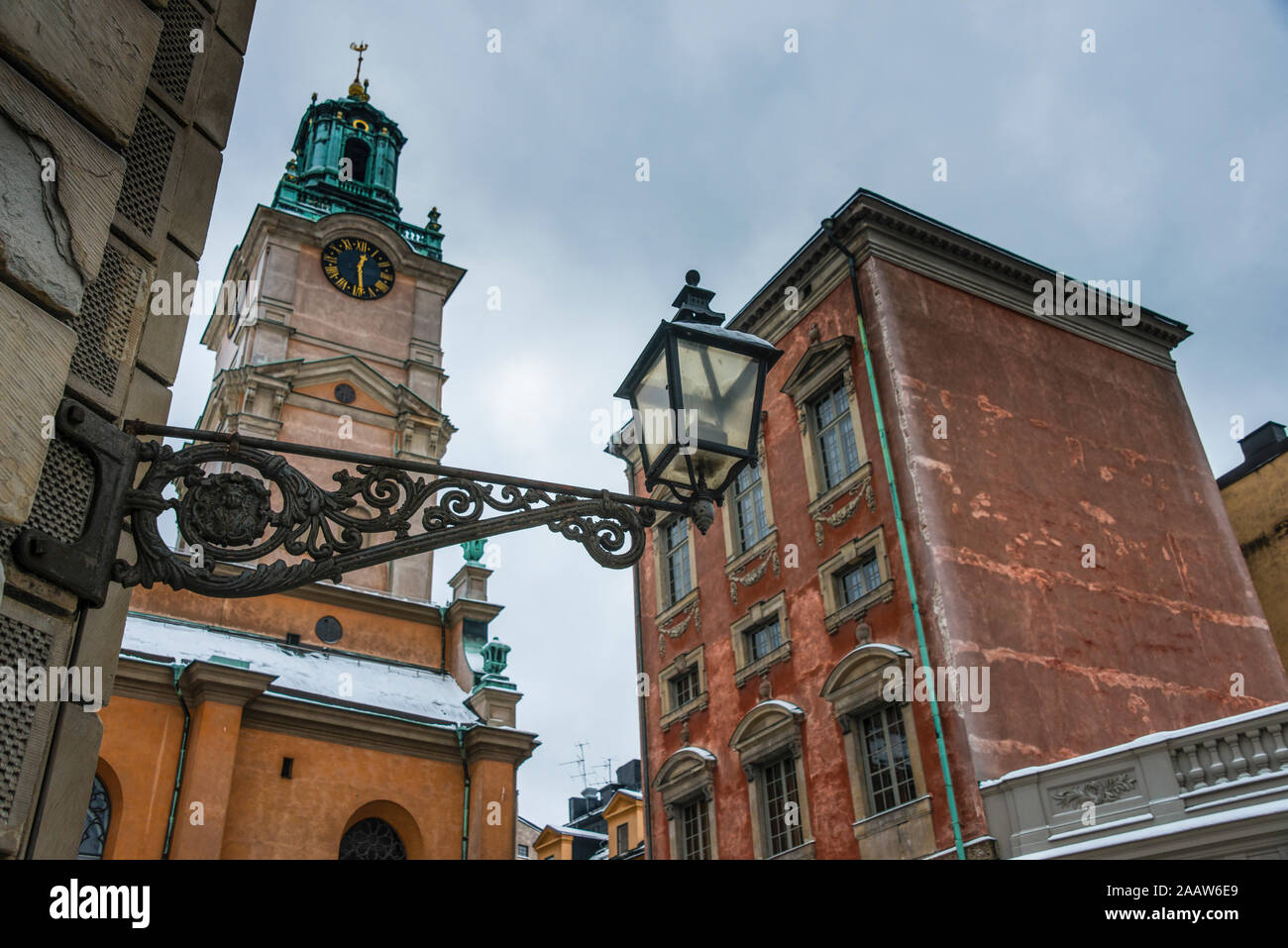 Old town of Stockholm in winter, Sweden Stock Photo
