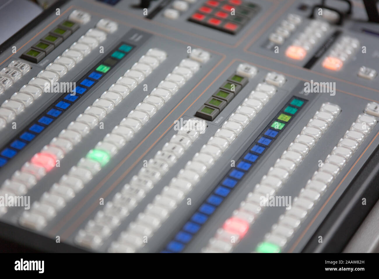 Broadcast studio video and audio switcher mixer Stock Photo Alamy