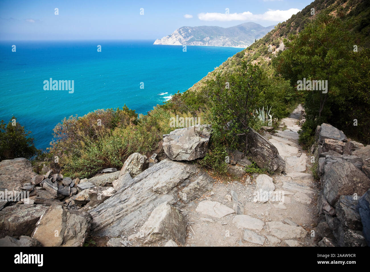 Trail at the Mediterranean Sea, Liguria, Cinque Terre, Italy Stock Photo