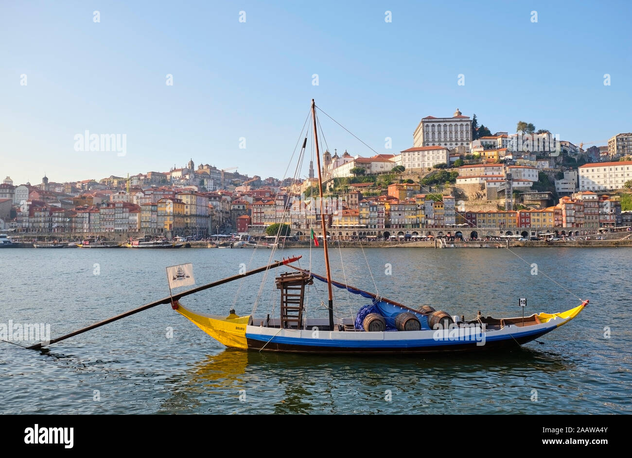Portugal, Porto, Douro, Vila Nova de Gaia port wine boats Stock Photo