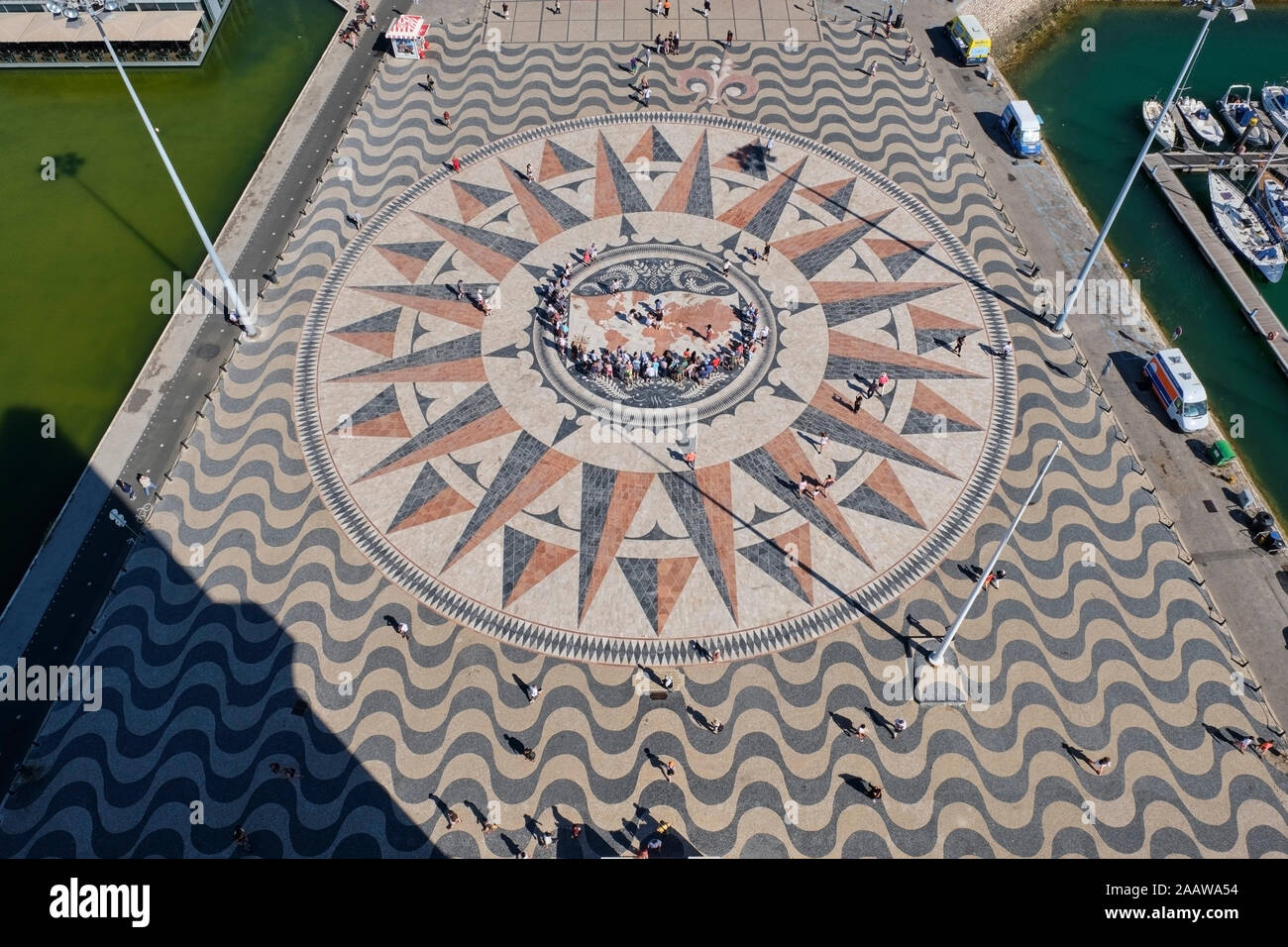 Portugal, Lisbon, Tejo, Belem, compass rose square Stock Photo