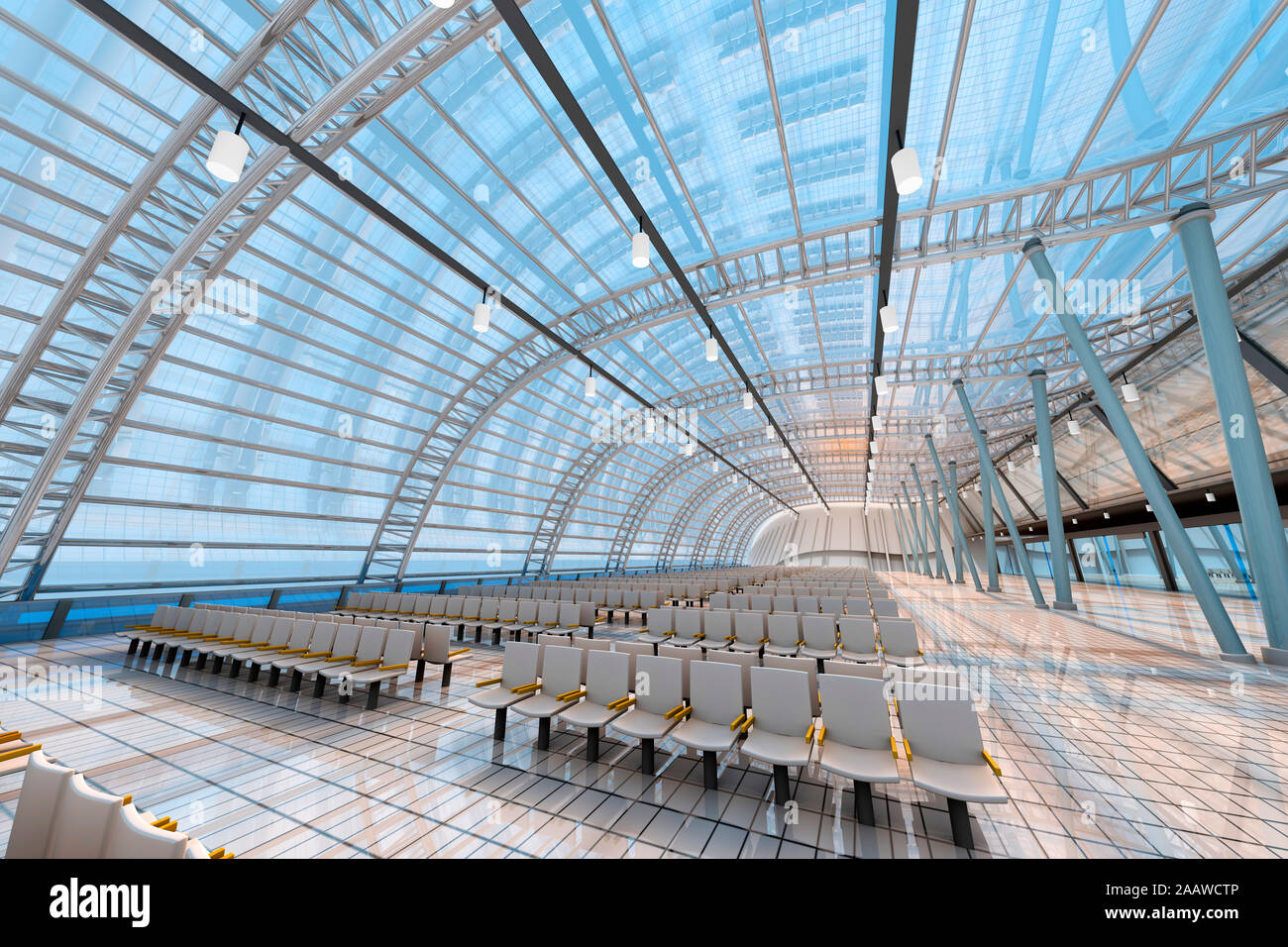 Architecture visualization of airport Stock Photo