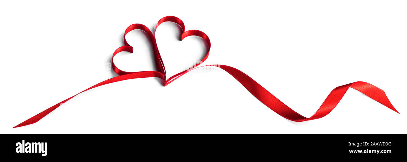 Valentines Day Heart Shaped Red Ribbon Stock Photo - Image of
