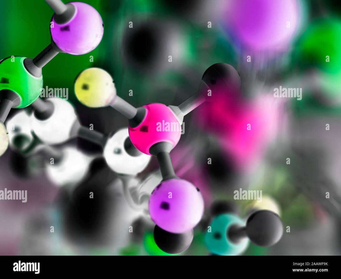 Close-up of ball and stick molecular structure in laboratory Stock Photo