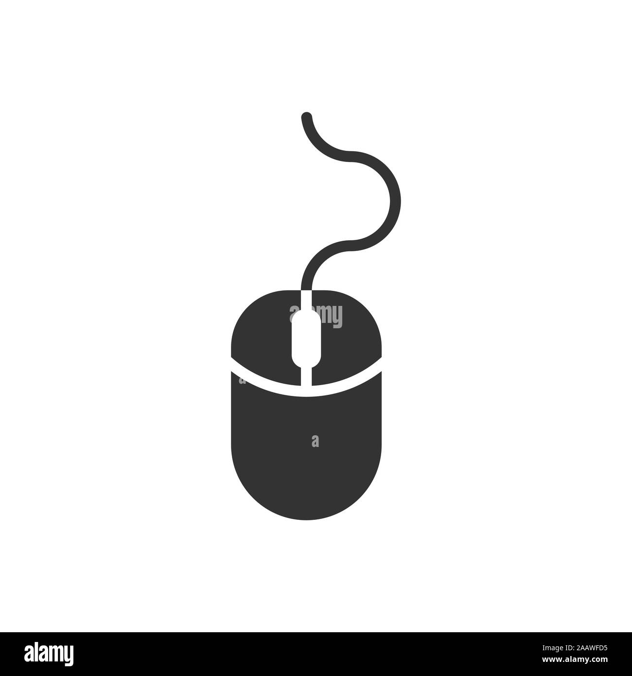 Computer mouse icon in flat style. Cursor vector illustration on white ...