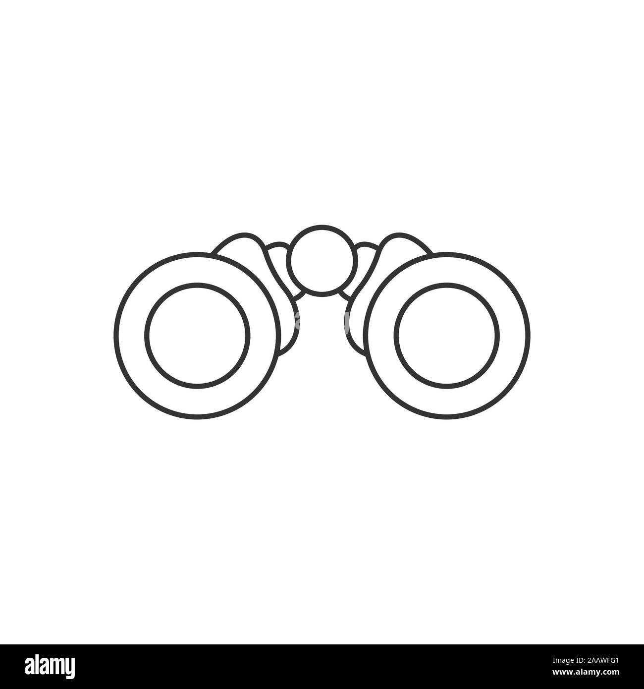 Binocular icon in flat style. Search vector illustration on white