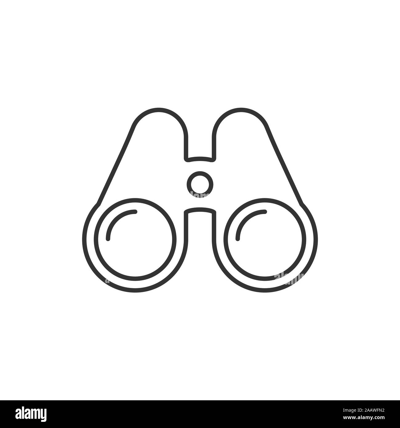 Binocular icon in flat style. Search vector illustration on white