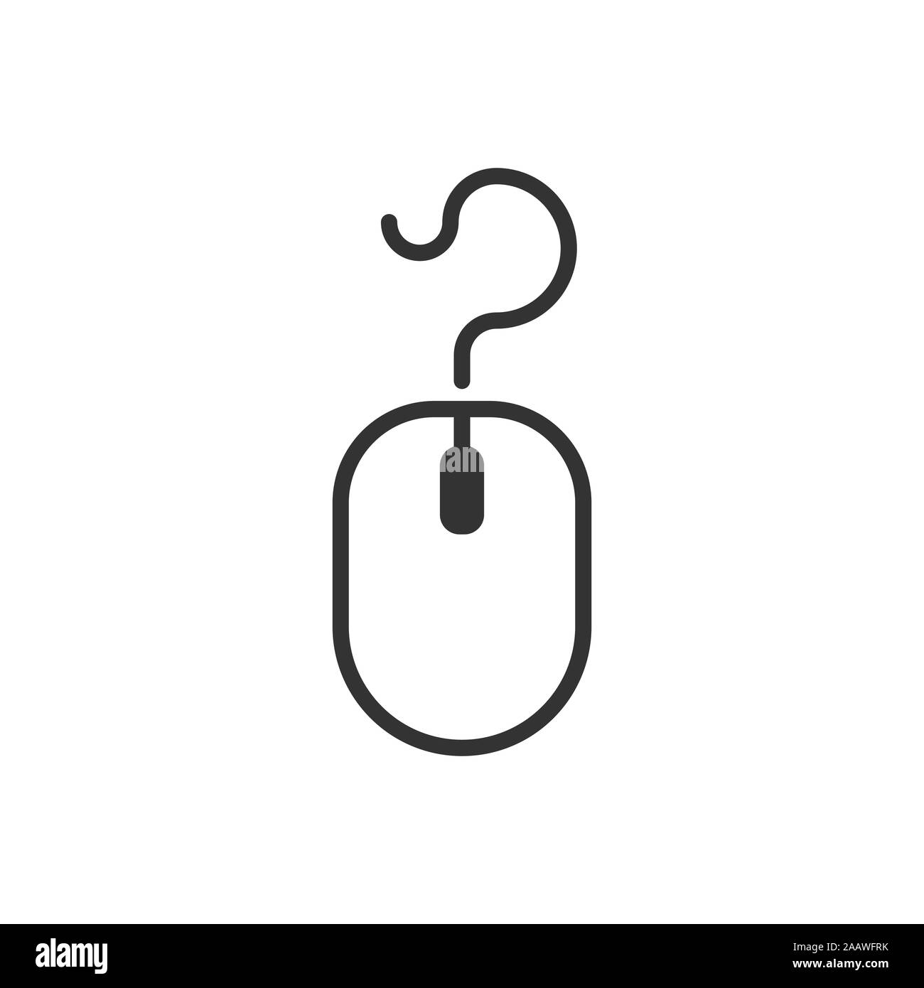 Computer mouse icon in flat style. Cursor vector illustration on white ...
