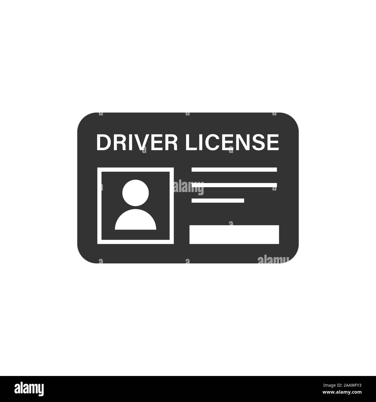 Driver license icon in flat style. Id card vector illustration on white isolated background. Identity business concept. Stock Vector