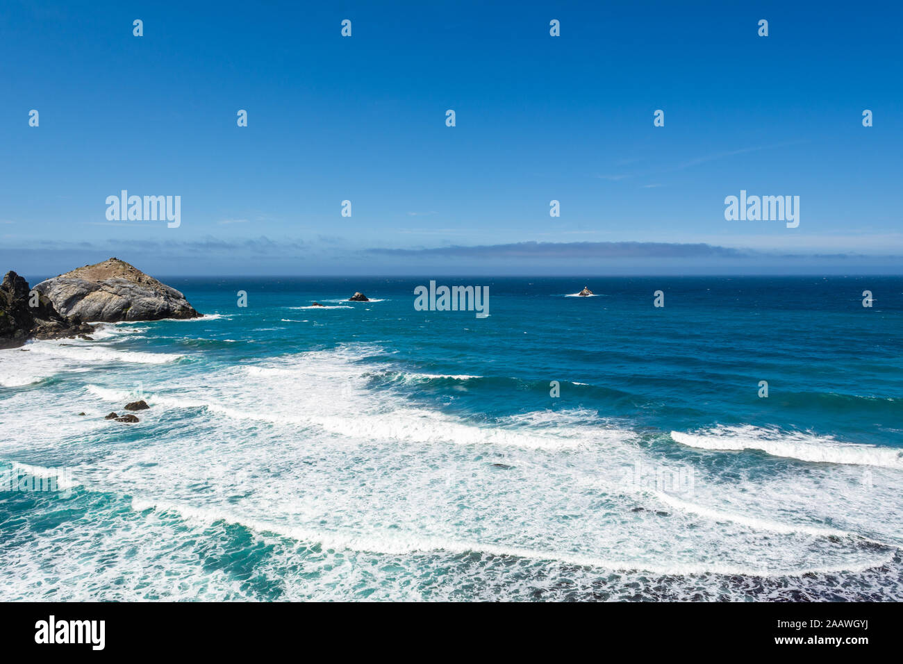 The Pacific coast and ocean at Big Sur region. California landscape ...