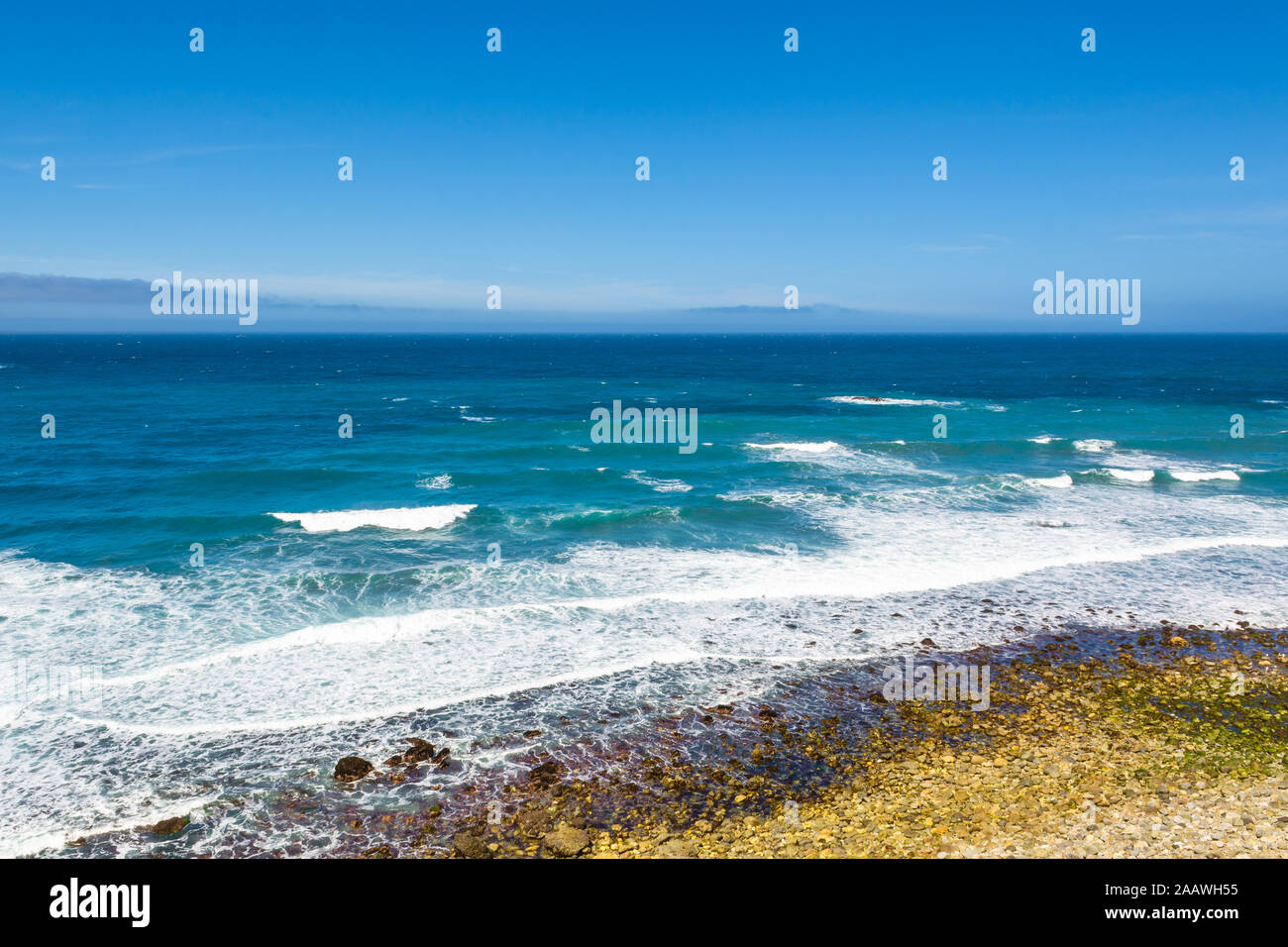 The Pacific coast and ocean at Big Sur region. California landscape ...