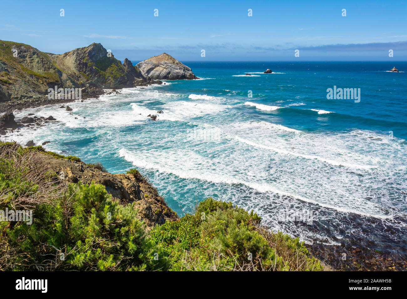 The Pacific coast and ocean at Big Sur region. California landscape ...