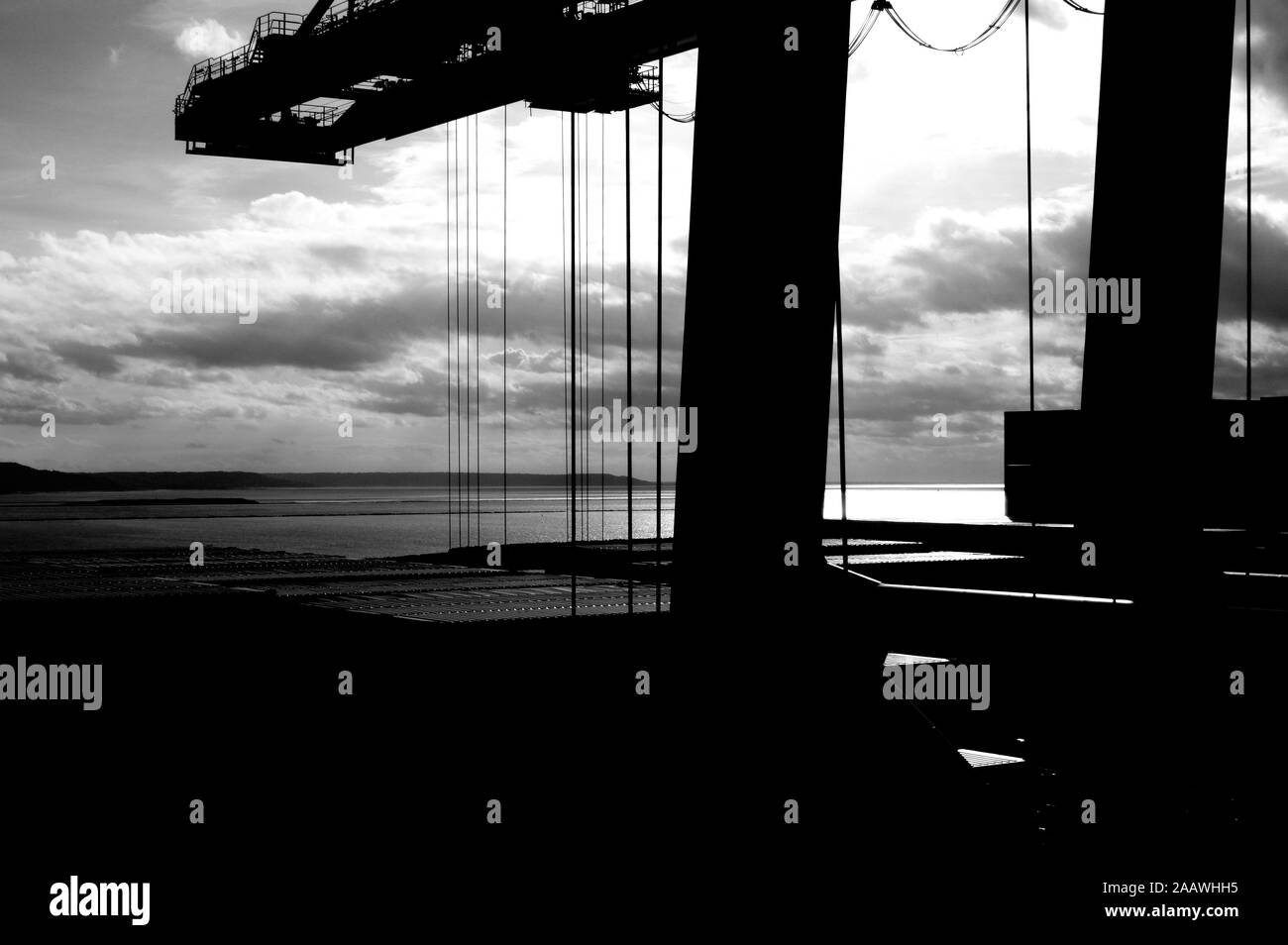 Cargo Cranes in Industrial Port Stock Photo Alamy