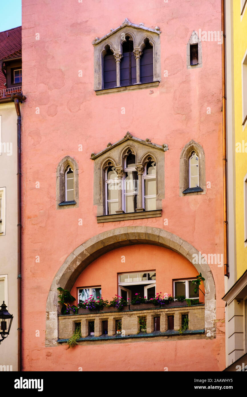 Exterior of Baumburg Tower, Regensburg, Upper Palatinate, Bavaria, Germany Stock Photo