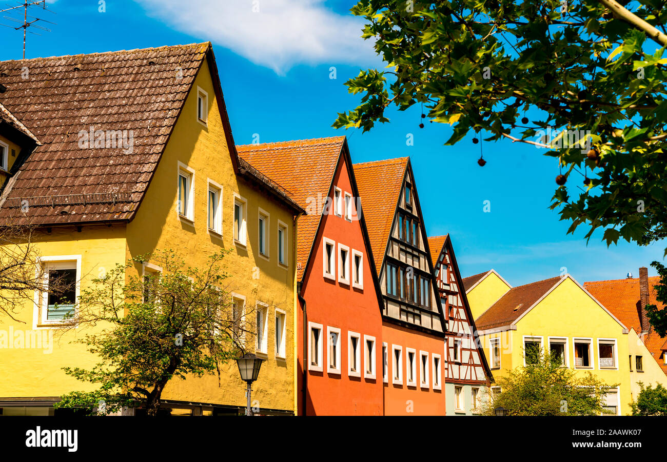 Exterior of historic buildings in Weissenburg, Bavaria, Germany Stock Photo