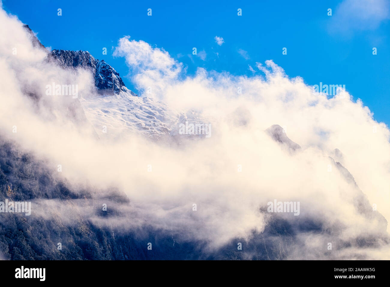 Scenic view of mountain against sky at Te Anau, South Island, New Zealand Stock Photo
