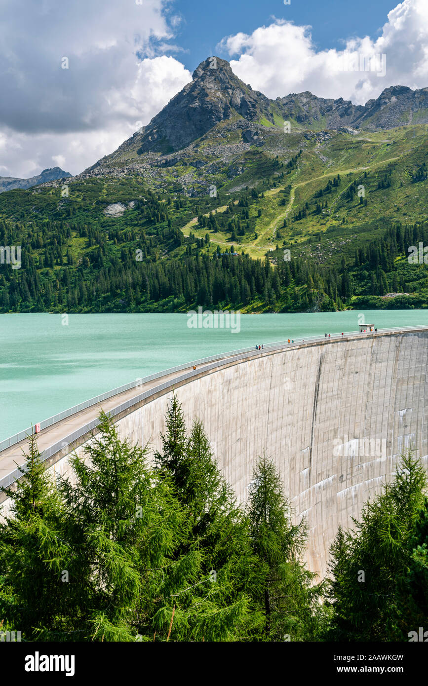 Dam Speicher Kops against mountain, Vorarlberg, Austria, Europe Stock Photo
