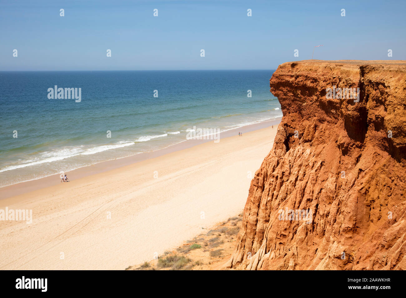 Sandstone at beach in Algarve, Portugal Stock Photo