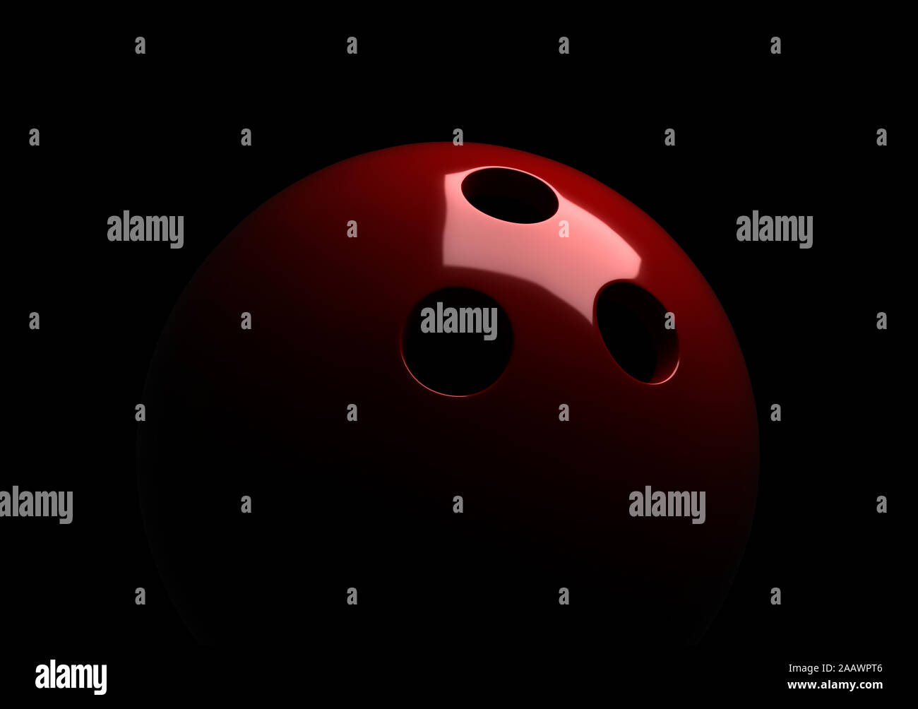 Red bowling ball on black Stock Photo - Alamy