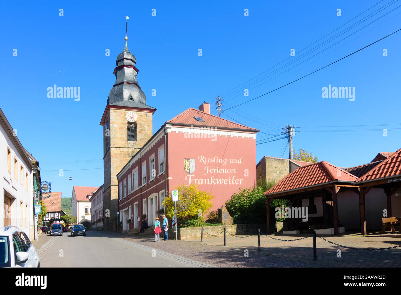 Frankweiler: church in Weinstraße, German Wine Route, Rheinland-Pfalz, Rhineland-Palatinate, Germany Stock Photo