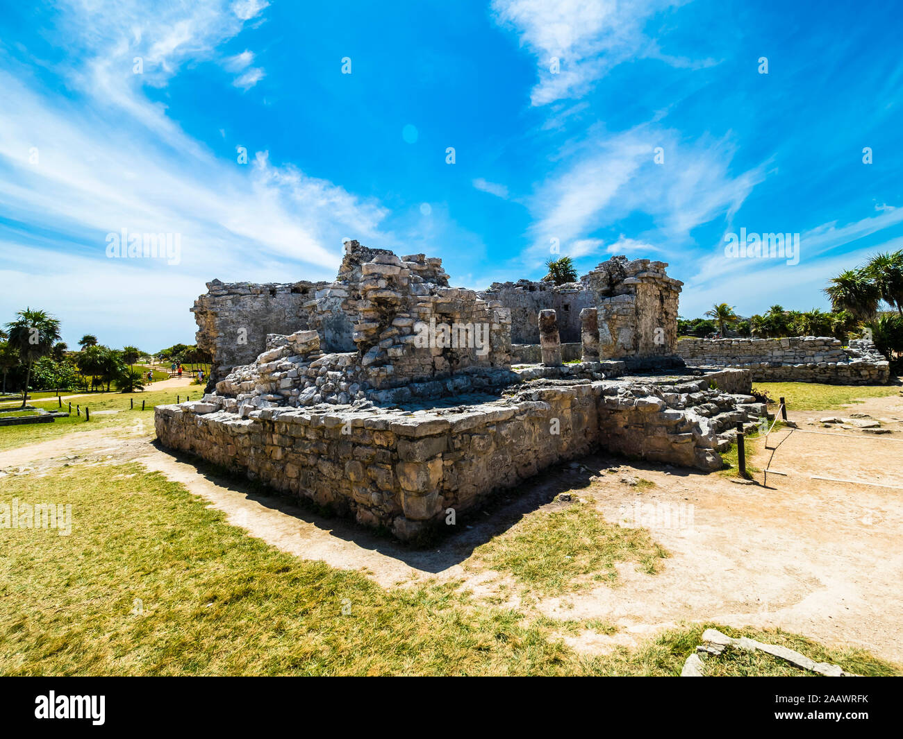 Mexico, Yucatan, Riviera Maya, Quintana Roo, Tulum, Archaeological ruins of Tulum Stock Photo