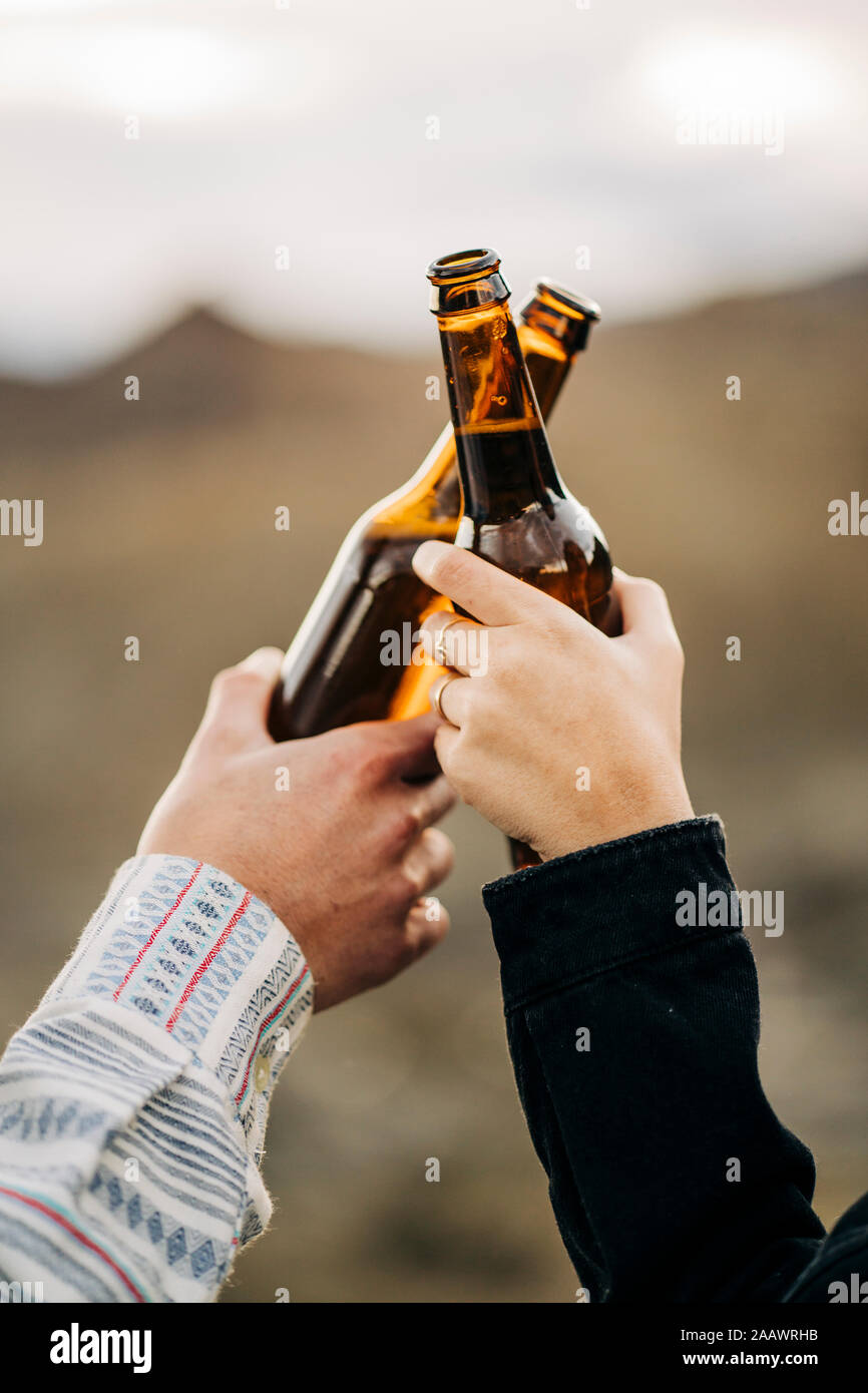 Alcohol Bottle With Sky High Resolution Stock Photography and Images