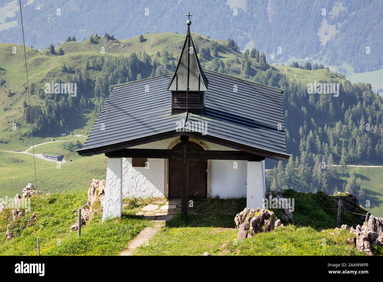 Chapel at Kitzbüheler Horn summit, Kitzbühel, Tyrol, Austria Stock Photo