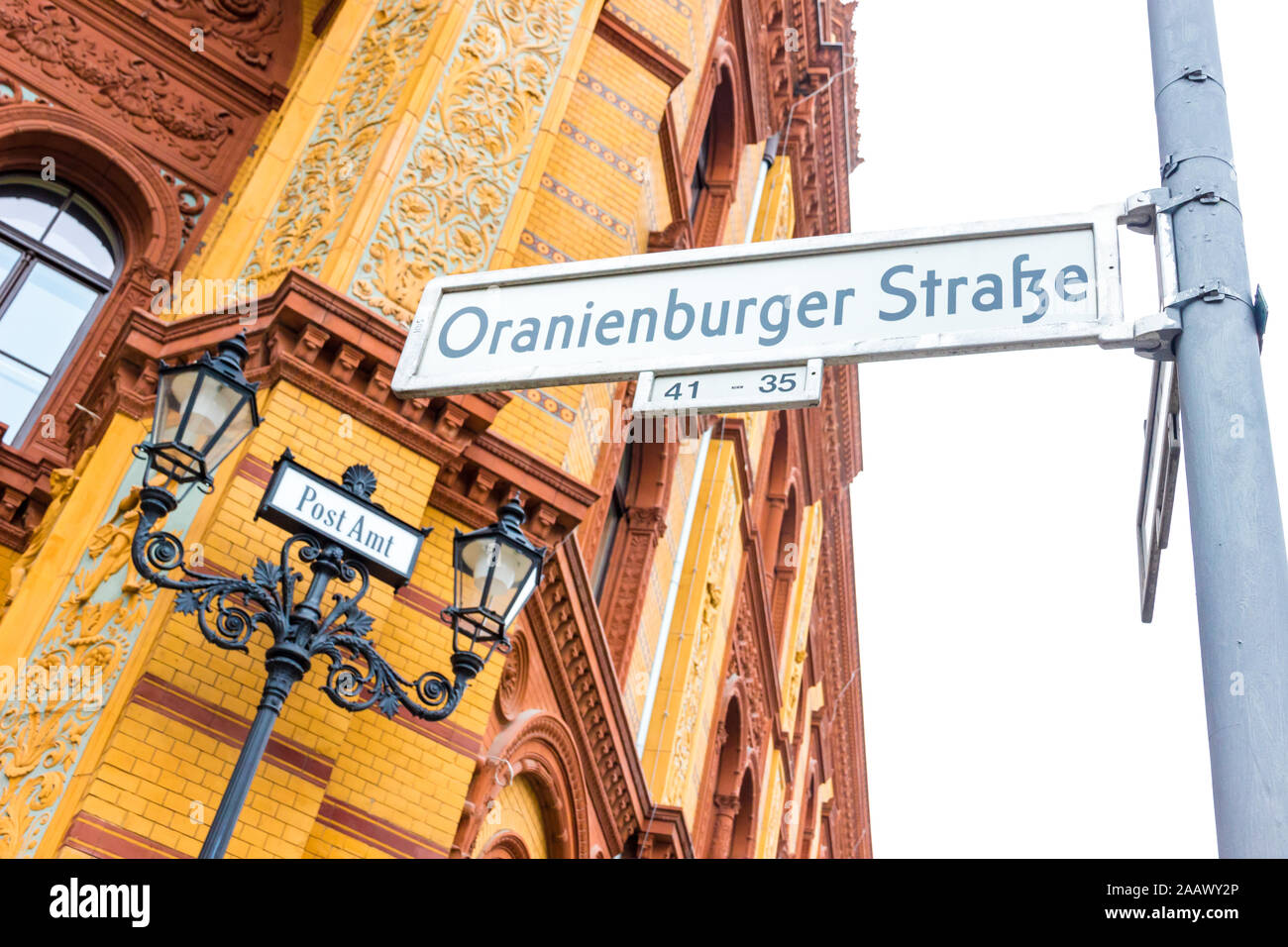 Berlin, Germany. particular of the historic post office in oranienburger street in the mitte district Stock Photo