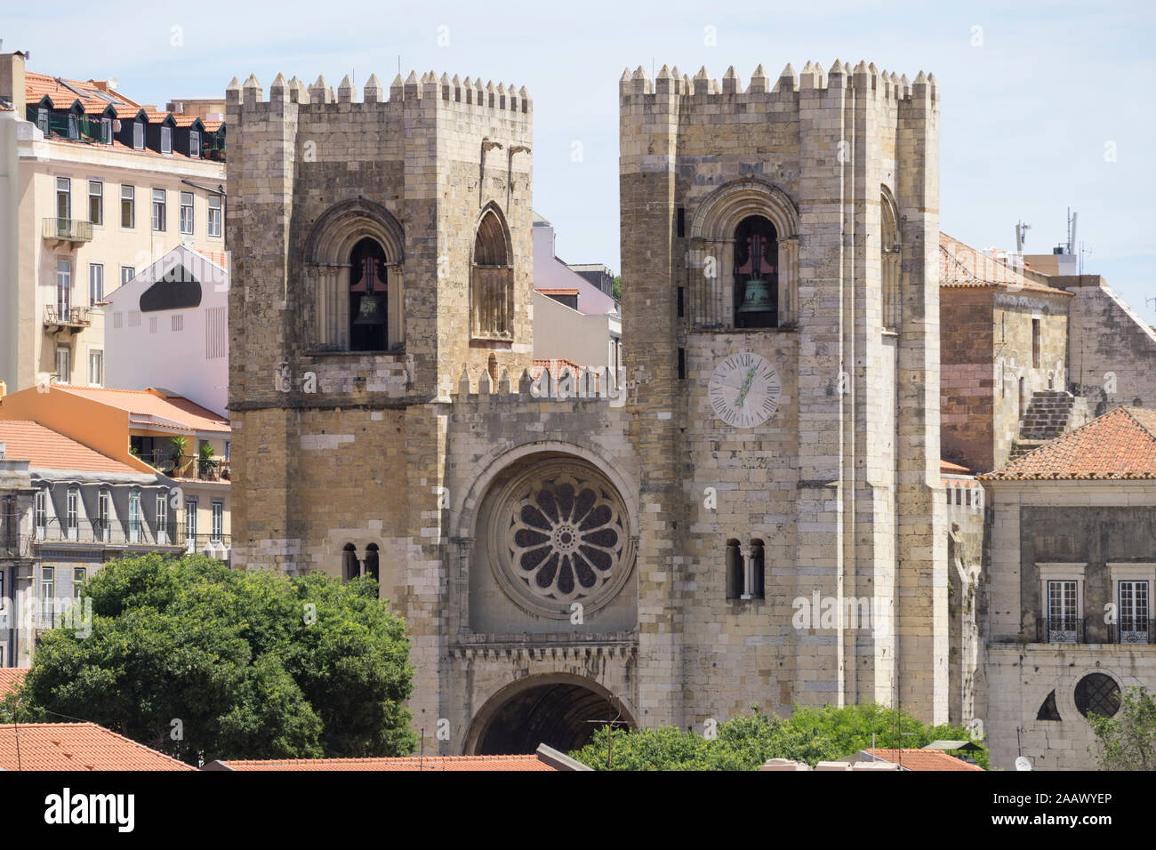 Exterior of Lisbon Cathedral, Portugal Stock Photo