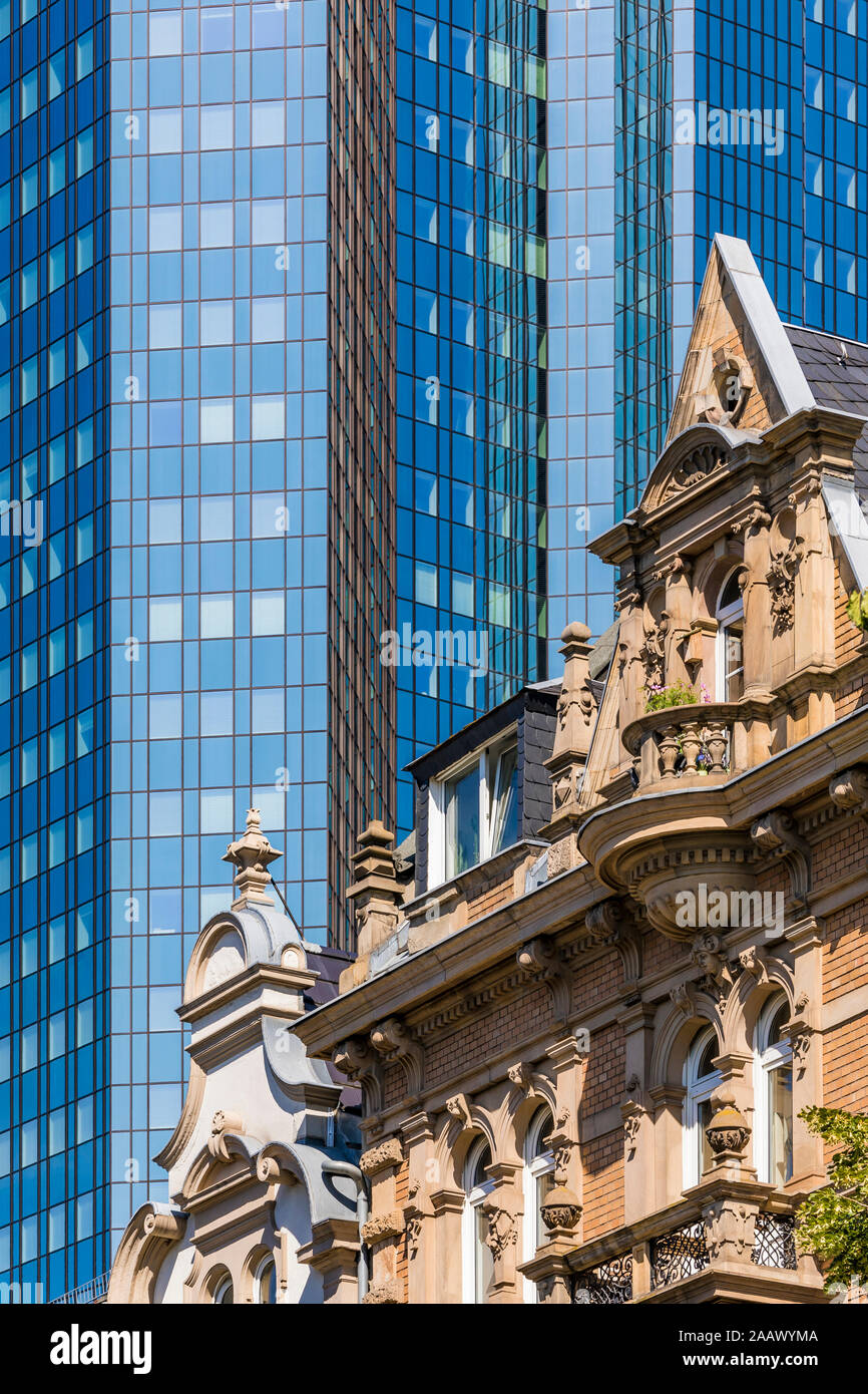 Low angle view of buildings in Frankfurt, Germany Stock Photo