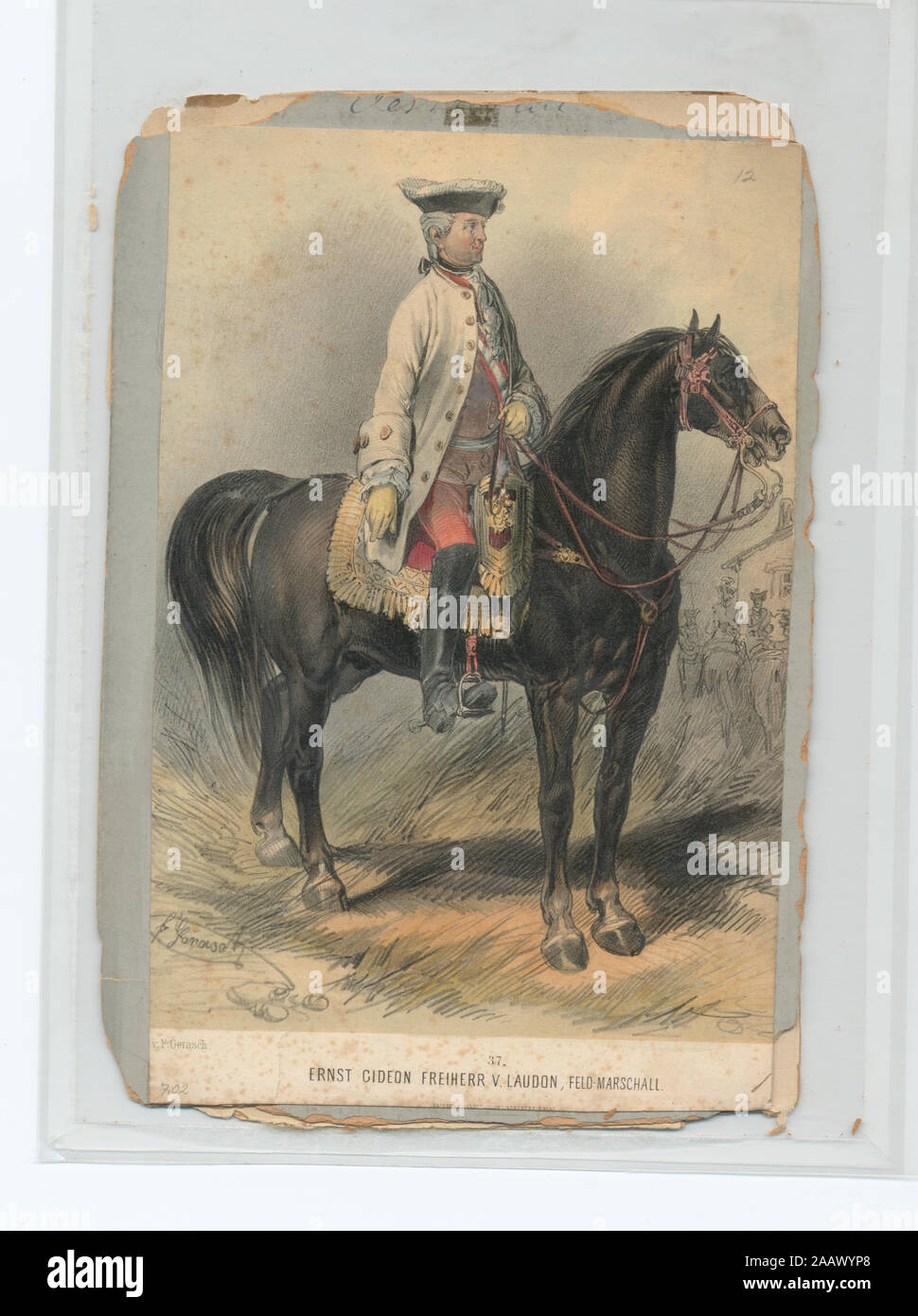 Ernst Gideon Freiherr v Laudon, Feld-Marschall Ownership : Draper Fund Field Marshal v. Landon [Laudon], 1760  (Gerasch); Ernst Gideon Freiherr v. Laudon, Feld-Marschall. Stock Photo